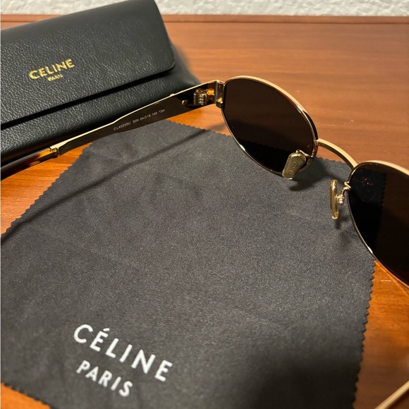 Celine Triomphe Metal Round Sunglasses NEW - Picture 8 of 9